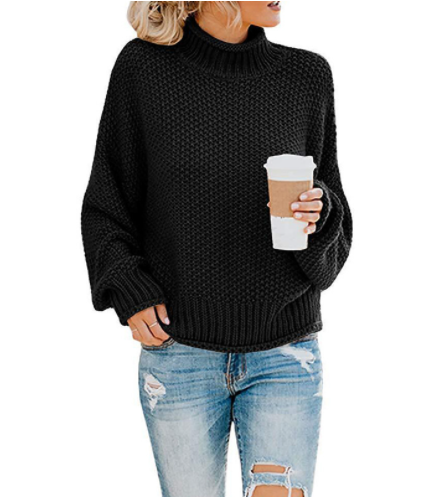 Hot Sale - Loose Solid Color Large Size Turtleneck Sweater