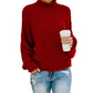 Hot Sale - Loose Solid Color Large Size Turtleneck Sweater