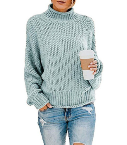 Hot Sale - Loose Solid Color Large Size Turtleneck Sweater