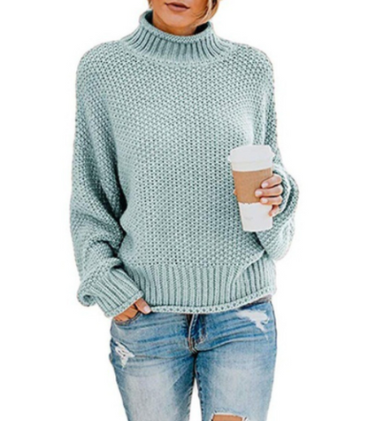 Hot Sale - Loose Solid Color Large Size Turtleneck Sweater