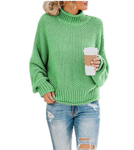 Hot Sale - Loose Solid Color Large Size Turtleneck Sweater