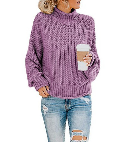Hot Sale - Loose Solid Color Large Size Turtleneck Sweater