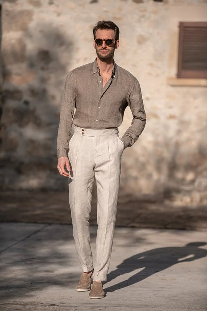 ✨Men's Solid Color Straight Casual Trousers