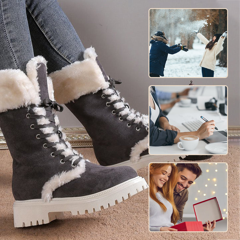 🎅Christmas promotion 49% OFF🎄Women's Cotton Mid-Calf Plush Lined Snow Boots【FREE SHIPPING】