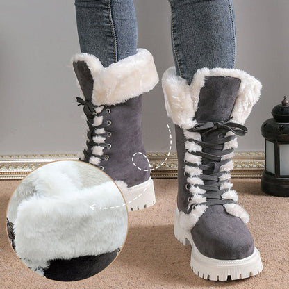 🎅Christmas promotion 49% OFF🎄Women's Cotton Mid-Calf Plush Lined Snow Boots【FREE SHIPPING】