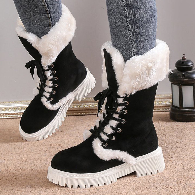 🎅Christmas promotion 49% OFF🎄Women's Cotton Mid-Calf Plush Lined Snow Boots【FREE SHIPPING】