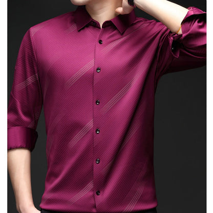 Men's Warm Striped Shirt with Comfort Fit