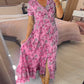 💃🔥 Print-cozy v-neck long-dress