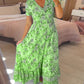 💃🔥 Print-cozy v-neck long-dress