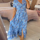 💃🔥 Print-cozy v-neck long-dress