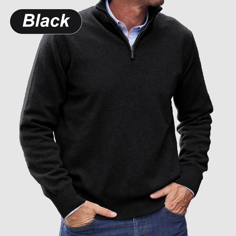 Men's Casual Long-Sleeve Quarter-Zip Sweater