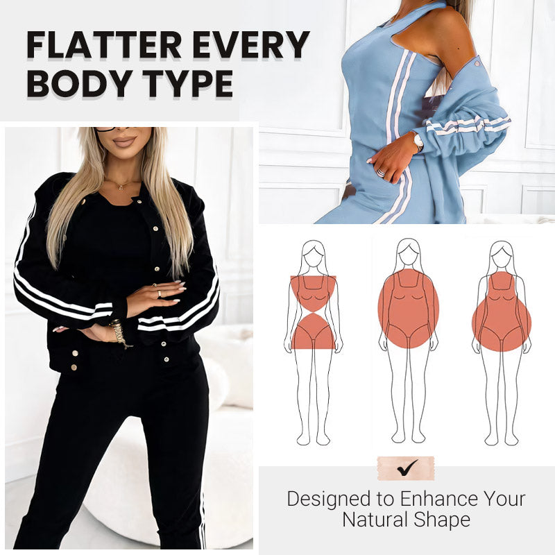❤️Limited Sale 50% OFF🌺Women's Three-piece Baseball Jacket And Pants Set