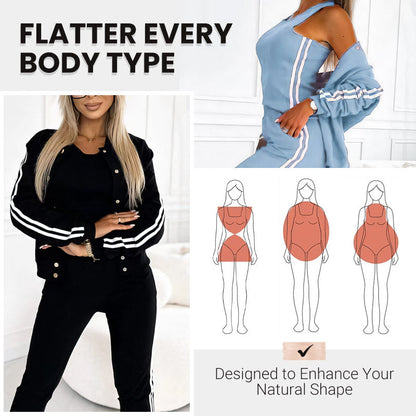 ❤️Limited Sale 50% OFF🌺Women's Three-piece Baseball Jacket And Pants Set