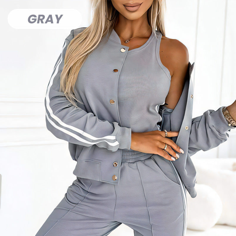 ❤️Limited Sale 50% OFF🌺Women's Three-piece Baseball Jacket And Pants Set