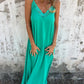 Women's Elegant Lace Trim V-Neck Spaghetti Strap Maxi Dress