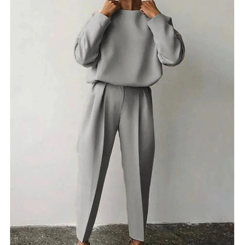 🔥Last day promotion 50% off🔥Women’s Suit Style Long Sleeve T-shirt & Cropped Pants 2 Piece Set