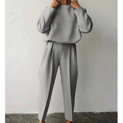 🔥Last day promotion 50% off🔥Women’s Suit Style Long Sleeve T-shirt & Cropped Pants 2 Piece Set