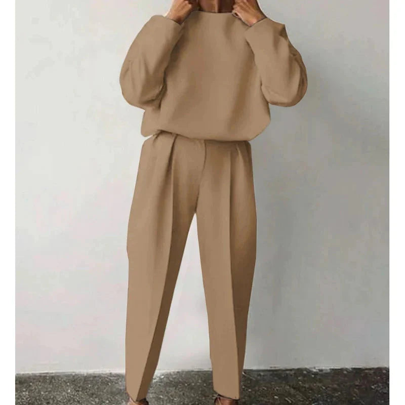 🔥Last day promotion 50% off🔥Women’s Suit Style Long Sleeve T-shirt & Cropped Pants 2 Piece Set