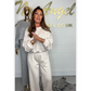 Solid Color Round Neck Top & Elastic Waist Pants 2-PCS Set