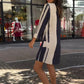Women’s Casual Color Block Shirt Dress with Button Front
