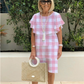 Ruffle Detail Short Sleeve Knee-Length Chiffon Dress