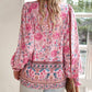 💖Women's Fashion Printed v-Neck Long Sleeve Shirt