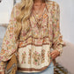 💖Women's Fashion Printed v-Neck Long Sleeve Shirt