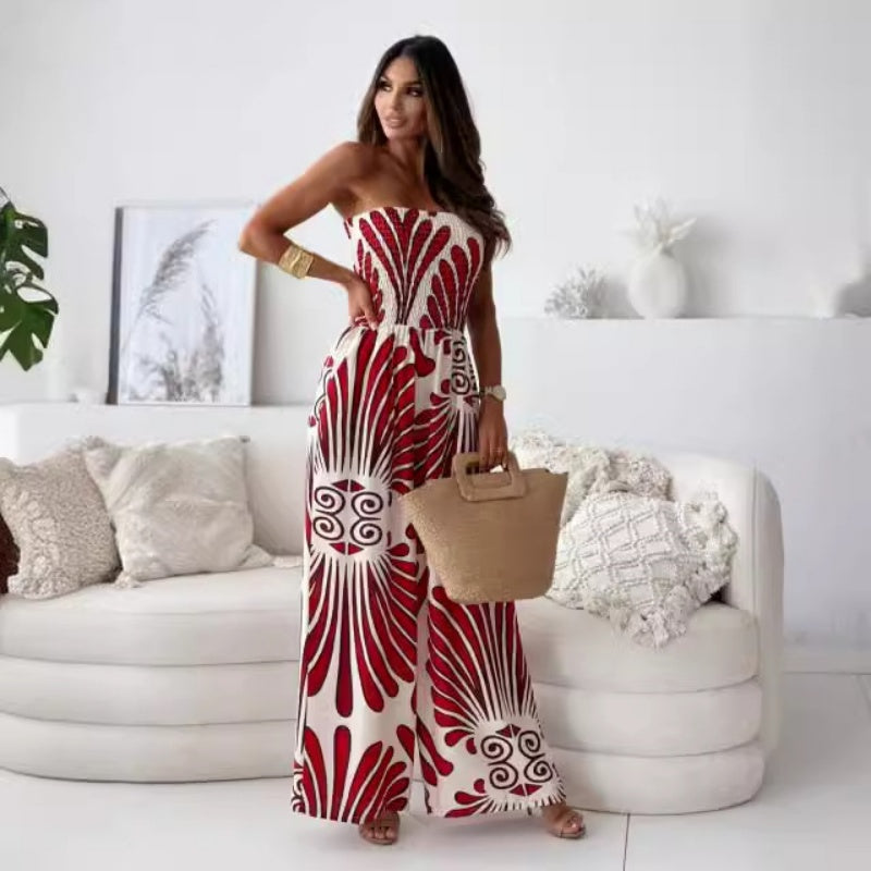 Off-Shoulder Sleeveless Jumpsuit with Wide Legs🌺Spring sale-49% OFF