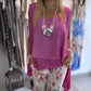 Women’s Sleeveless Tops ＆ Print Pants Two-Piece Set