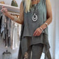 Women’s Sleeveless Tops ＆ Print Pants Two-Piece Set