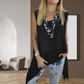 Women’s Sleeveless Tops ＆ Print Pants Two-Piece Set