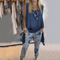 Women’s Sleeveless Tops ＆ Print Pants Two-Piece Set