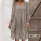 🔥49% OFF🔥Elegant lace dress with half-long sleeve and V-neck for women