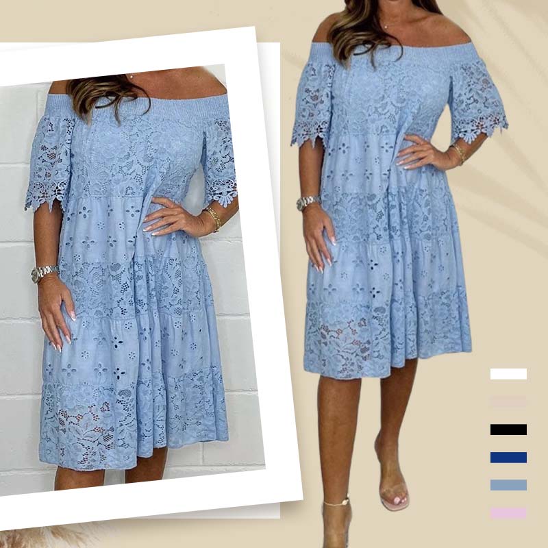 🔥Summer Hot Sale 49% Off 😍Handmade Lace Hollow Patchwork Strapless Dress