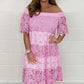 Lace Hollow Patchwork Strapless Dress For Women