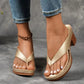 Women’s Summer Chunky Heel Flip Flops