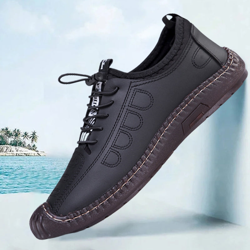 Slip-on Soft Leather Hollow Hiking Shoes
