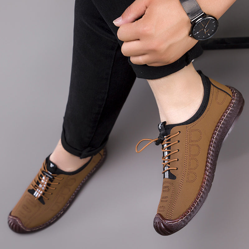 Slip-on Soft Leather Hollow Hiking Shoes