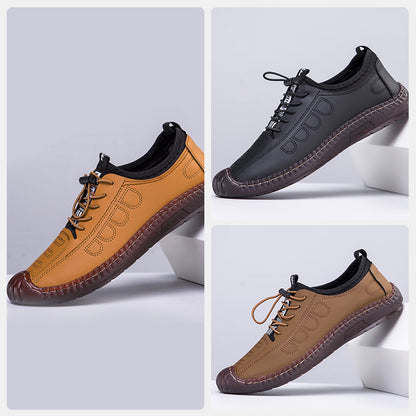Slip-on Soft Leather Hollow Hiking Shoes