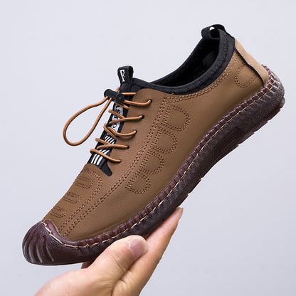 Slip-on Soft Leather Hollow Hiking Shoes