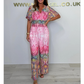 Bohemian Print Wide Leg Jumpsuit