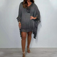 Women's V-Neck Solid Color Mini Dress