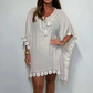Women's V-Neck Solid Color Mini Dress