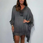 Women's V-Neck Solid Color Mini Dress