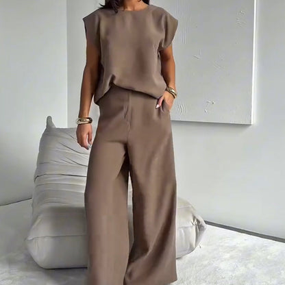 Women’s 2-Piece T-Shirt & Wide Leg Dress Pants Set