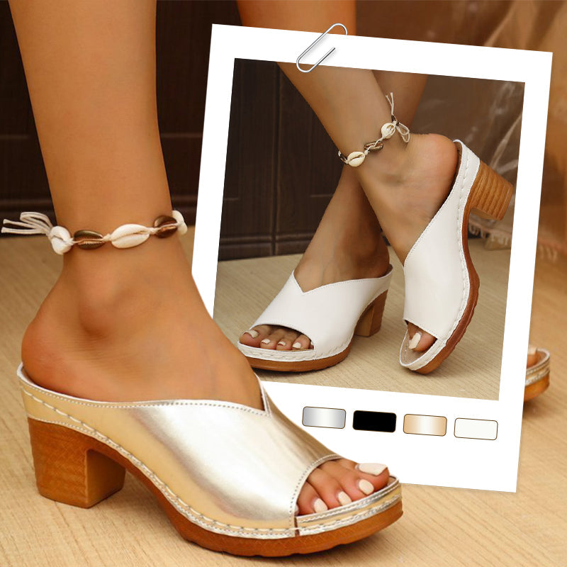 🌸Summer Hot Sale 49%OFF🌸Chunky Heel Slip-on Platform Sandals