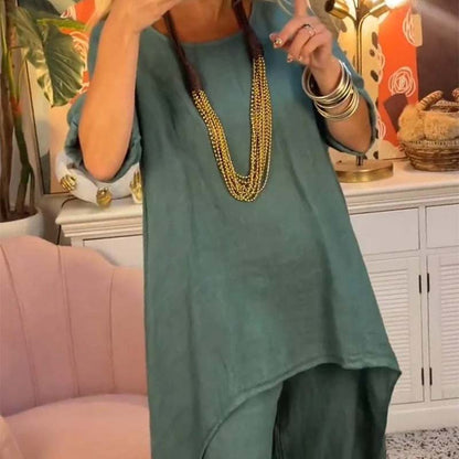 Women's Irregular Top & Pants 2-Piece Set