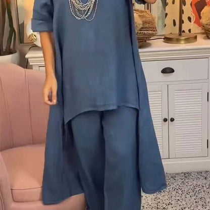 Women's Irregular Top & Pants 2-Piece Set