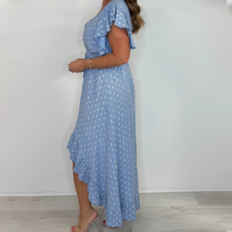 ⏳ Limited time 50% off! 💥Women's Resort Style V-Neck Polka Dot Ruffle Sleeve Dress