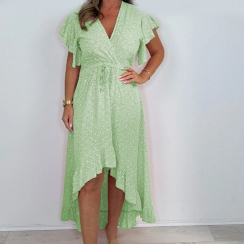 ⏳ Limited time 50% off! 💥Women's Resort Style V-Neck Polka Dot Ruffle Sleeve Dress